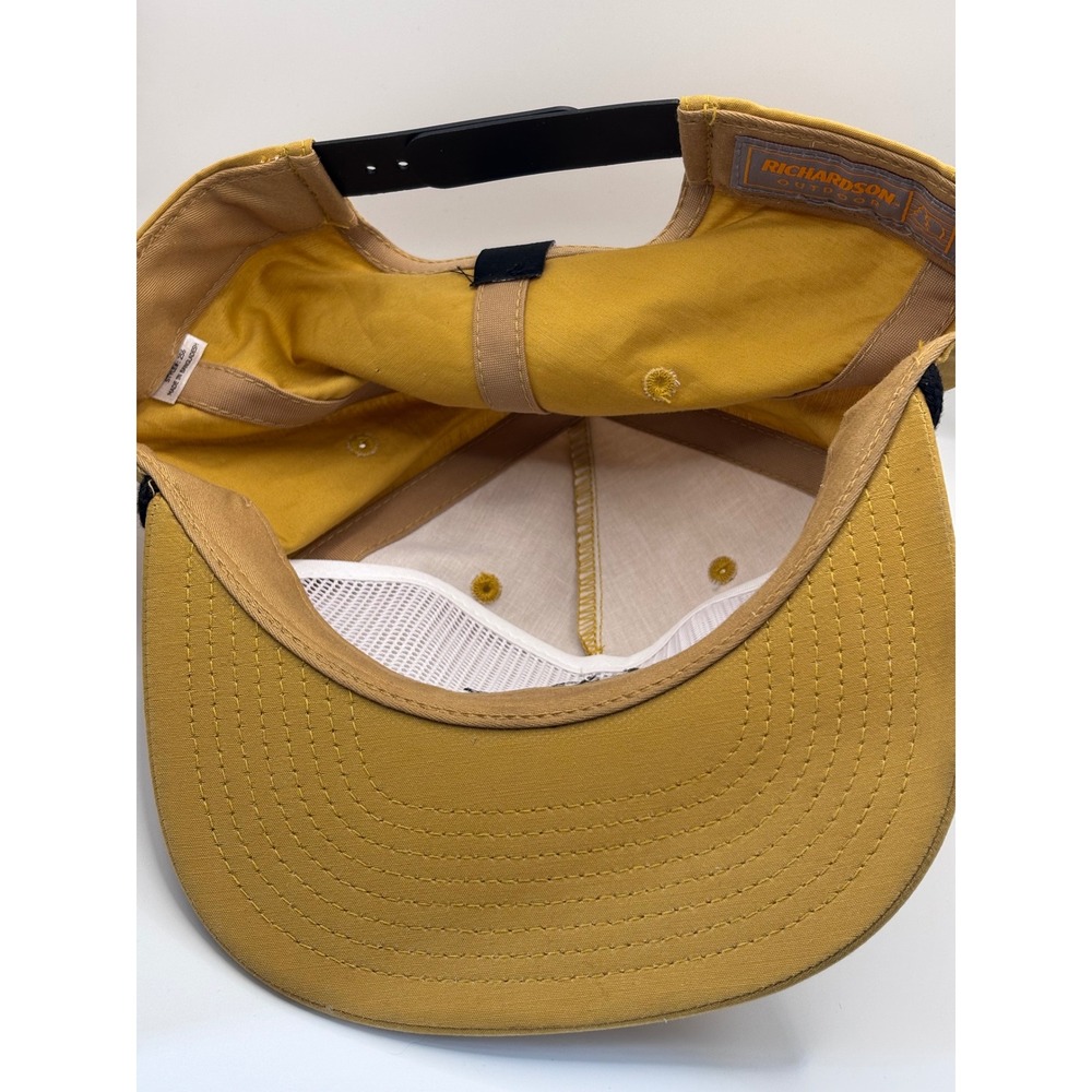 Richardson 256 Rope Hat Mens OSFA Mustard Yellow Skull Lightning Bolt Snapback - Picture 7 of 8